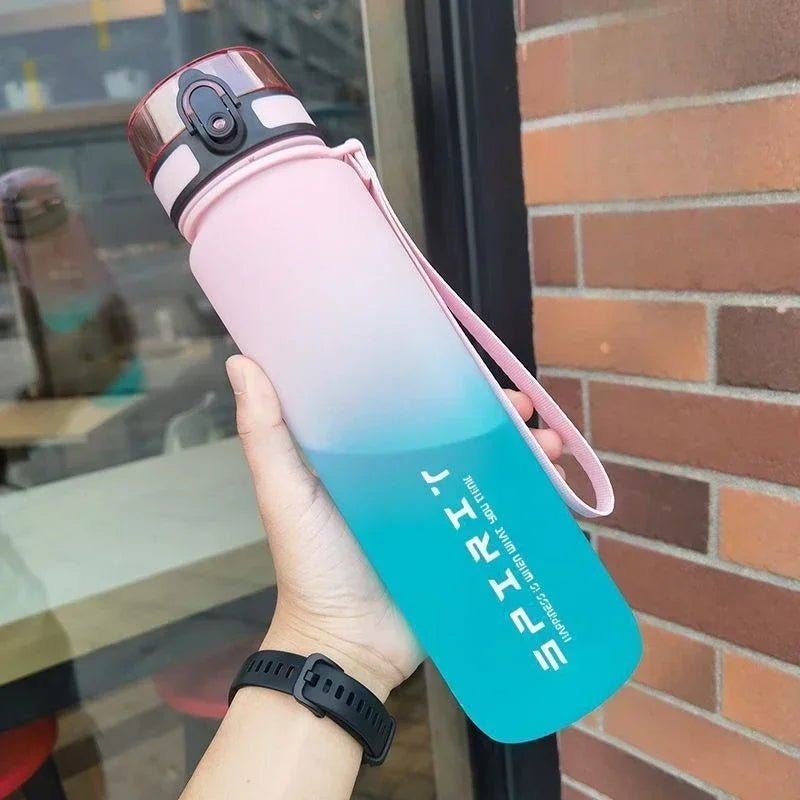 1 Liter Large Capacity Sports Water Bottle Leak Proof Colorful Plastic Cup Drinking Outdoor Travel Portable Gym Fitness Jugs - Reinvent Yourself