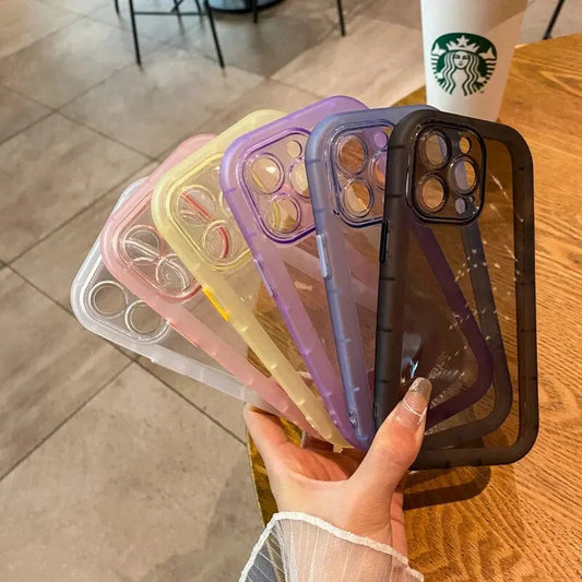 Luxury Shockproof Silicone Bumper Clear Phone Case For iPhone 15 14 Plus 13 12 11 15 Pro Max Camera Protection Transparent Cover by Reinvent Yourself
