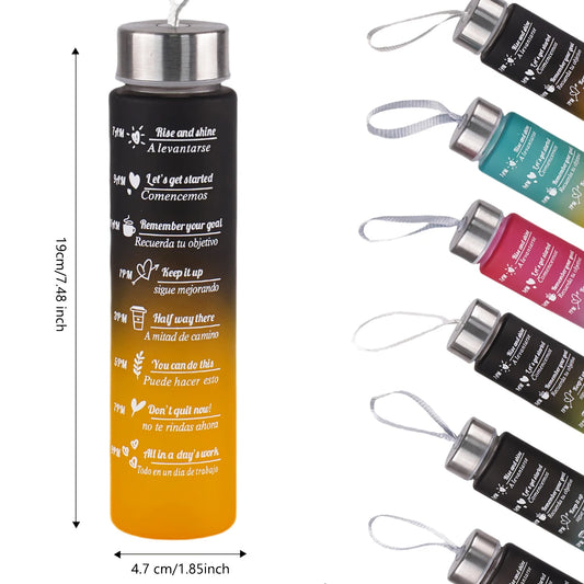 300ml Water Bottle BPA Free leak proof High Quality Drink Bottles With Time Marker Fitness Sports Reusable Outdoors by Reinvent Yourself