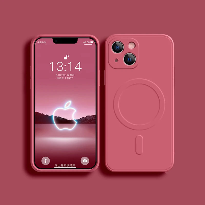 For Magsafe Magnetic Wireless Charge Case For iPhone 14 13 12 11 15 Pro Max Mini XR X S 7 8 Plus Soft Liquid Silicone Back Cover by Reinvent Yourself