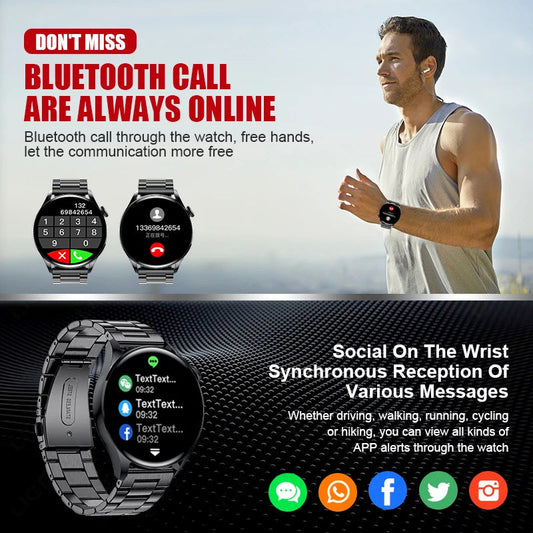 LIGE NFC Access Control Smart Watch Men Bluetooth Call Sport Fitness Men's Wristwatch Heart Rate Monitor Waterproof Smartwatch by Reinvent Yourself