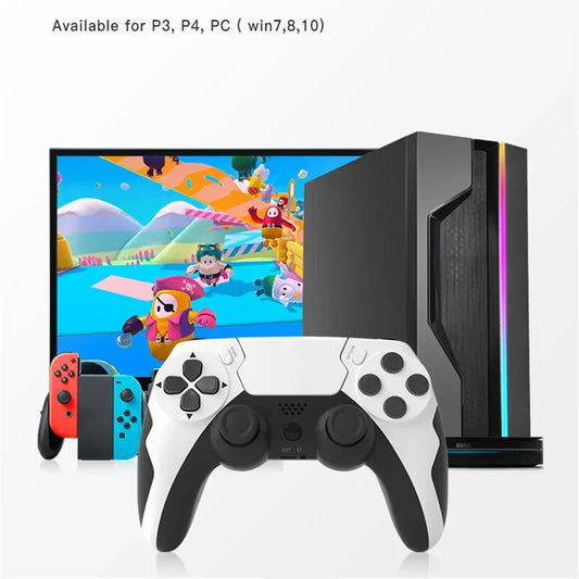 GAMINJA Wireless Controller Bluetooth Gamepad Double Vibration 6Axis Joypad Touchpad Microphone Earphone Port For PS4 PS3 PC by Reinvent Yourself