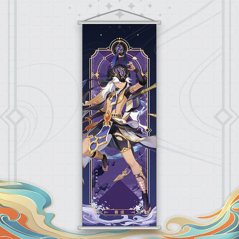 Xiao Yelan Kazuha Hutao Genshin Impact Scroll Canvas Wall Hanging Painting Home Decor Anime Poster Wall Art Room Decoration by Reinvent Yourself