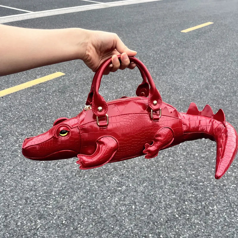 2025 Luxury Designer Unique and Creative 3D Crocodile-shaped Women's Handbags Lady Funny Handmade Tote Bag Trendy Crossbody Bag by Reinvent Yourself