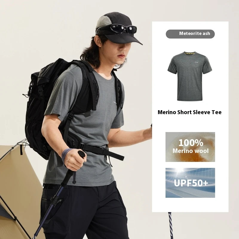 Naturehike Sports T-Shirt 100% Merino Wool Short Sleeve Running Training Outdoor Men Women Breathable Quick-Drying Sweatshirt by Reinvent Yourself