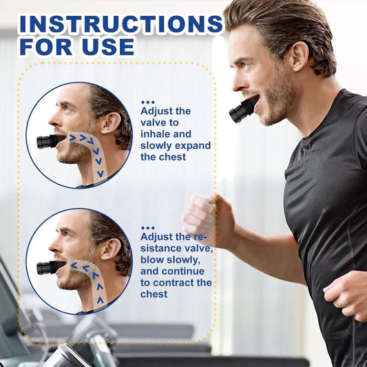 Breathing Trainer Lung Flexer Durable Fitness Exerciser Increases Lung Capacity Breath Adjustable Levels Respiratory Deep Breath by Reinvent Yourself