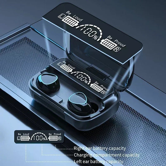 Bluetooth headset M10 hands-free LED Dispay headset Bluetooth HiFi stereo music wireless earplug waterproof game headset by Reinvent Yourself