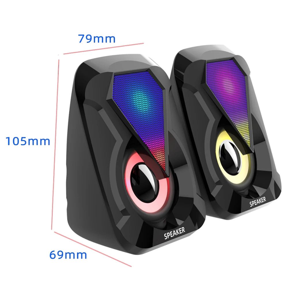 Computer Speakers For PC Desktop Smartphone Laptop with Subwoofer LED Colorful Lighting Home Theater System USB Wired SoundBox - Reinvent Yourself