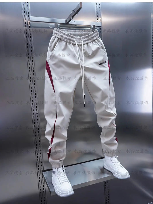 Men's Trendy Vintage Contrast Color Streetwear Sports Joggers Casual Pants Y2K High Street Splicing Sweatpants Pantalones Hombre by Reinvent Yourself