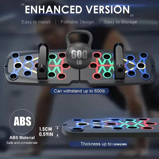 Portable Multifunctional Push-up Board Set With Handles Foldable Fitness Equipment For Chest Abdomen Arms And Back Training - Reinvent Yourself
