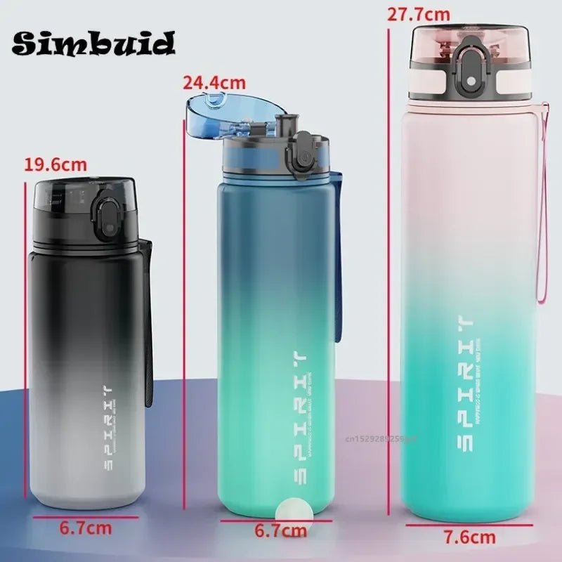 1 Liter Large Capacity Sports Water Bottle Leak Proof Colorful Plastic Cup Drinking Outdoor Travel Portable Gym Fitness Jugs - Reinvent Yourself