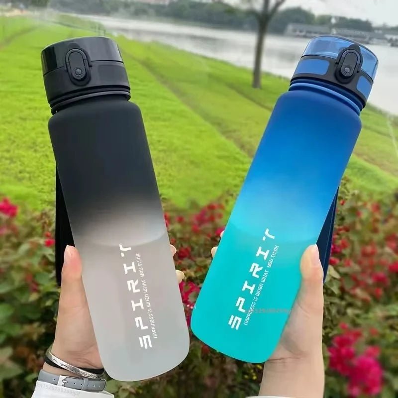 1 Liter Large Capacity Sports Water Bottle Leak Proof Colorful Plastic Cup Drinking Outdoor Travel Portable Gym Fitness Jugs - Reinvent Yourself