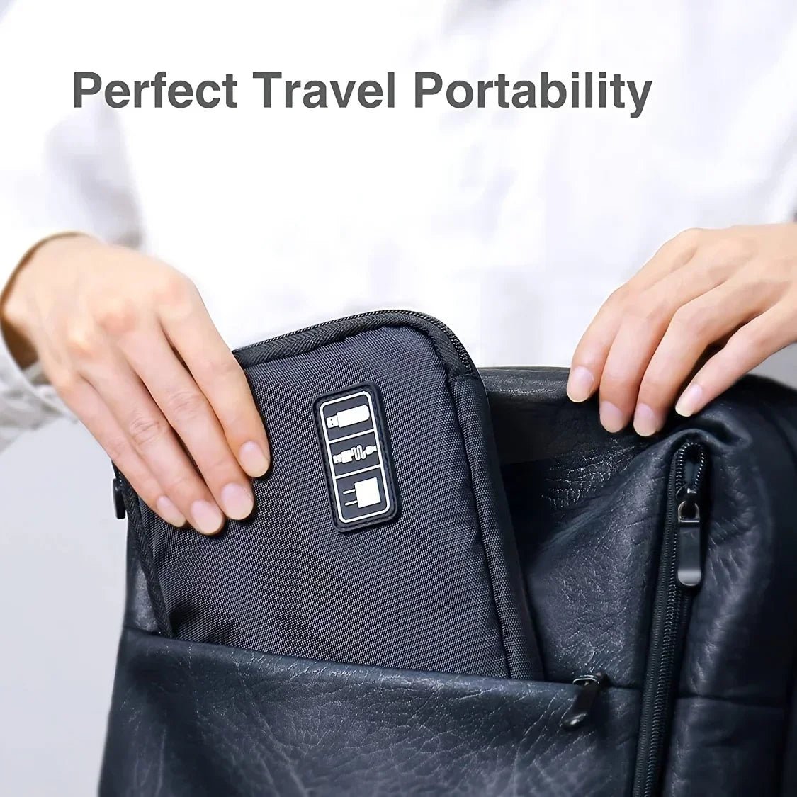 1pc Black Green Storage Bag Electronic Accessory Organizer Portable Usb Data Cable Charger Plug Travel Waterproof Organizer by Reinvent Yourself