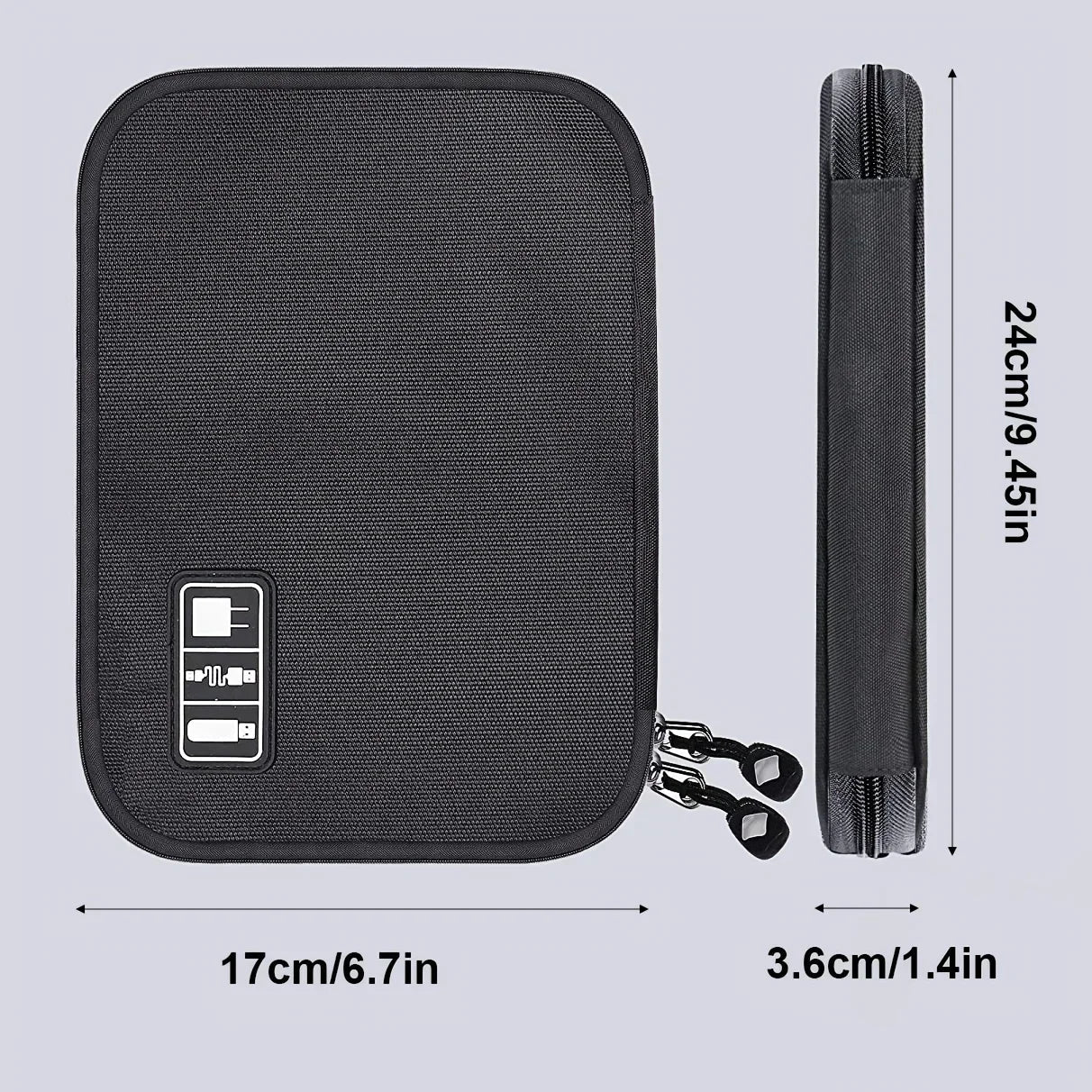1pc Black Green Storage Bag Electronic Accessory Organizer Portable Usb Data Cable Charger Plug Travel Waterproof Organizer by Reinvent Yourself