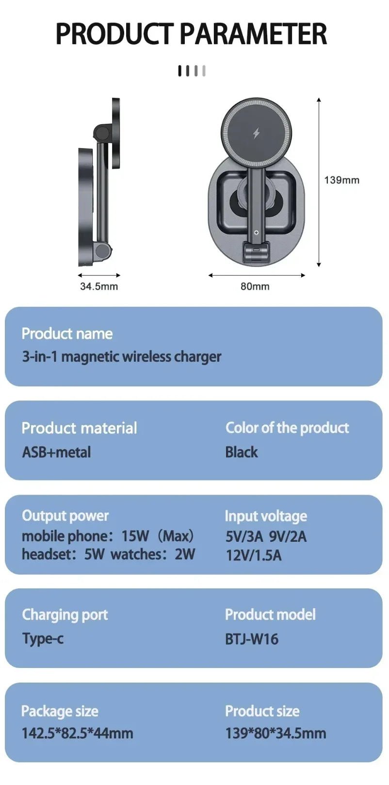 3 in 1 Foldable Fast Charging Station Ice Cooling Magnetic Wireless Charger Stand For Phone 16 15 14 13 12 IWatch 9 8 7 AirPods - Reinvent Yourself