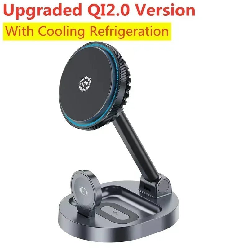 3 in 1 Foldable Fast Charging Station Ice Cooling Magnetic Wireless Charger Stand For Phone 16 15 14 13 12 IWatch 9 8 7 AirPods - Reinvent Yourself
