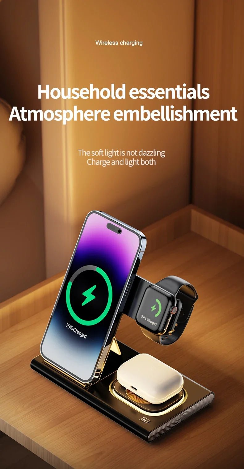3 In 1 LED Wireless Charger Stand For Samsung Galaxy S23 S22 S24 Watch - Reinvent Yourself