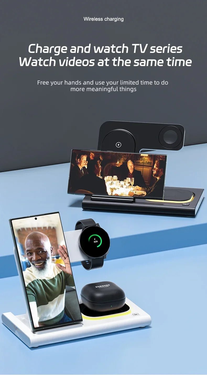 3 In 1 LED Wireless Charger Stand For Samsung Galaxy S23 S22 S24 Watch - Reinvent Yourself
