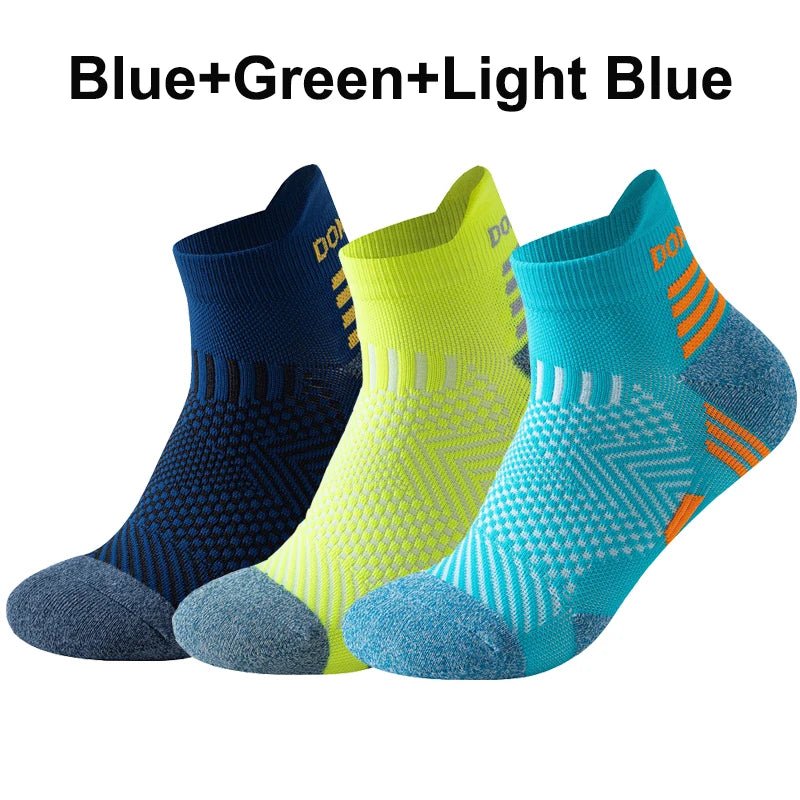 3 Pairs Marathon Socks Men Women Professional Sport Ankle Running Socks Thickened Cushioned Tube Low Cut Fitness Short Sock Mesh - Reinvent Yourself