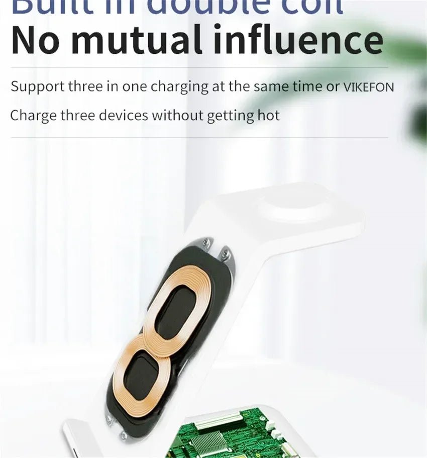 30W 3 In 1 Wireless Charger Stand Dock For iPhone 15 14 13 12 11 XS Apple Watch 8 7 AirPods Induction Fast Charging Station - Reinvent Yourself