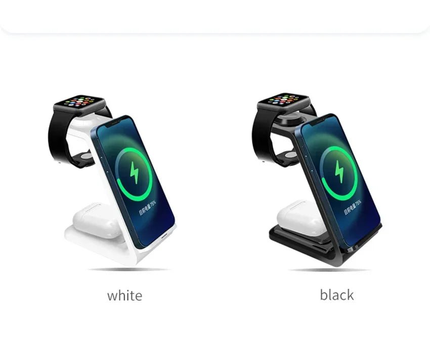 30W 3 In 1 Wireless Charger Stand Dock For iPhone 15 14 13 12 11 XS Apple Watch 8 7 AirPods Induction Fast Charging Station - Reinvent Yourself