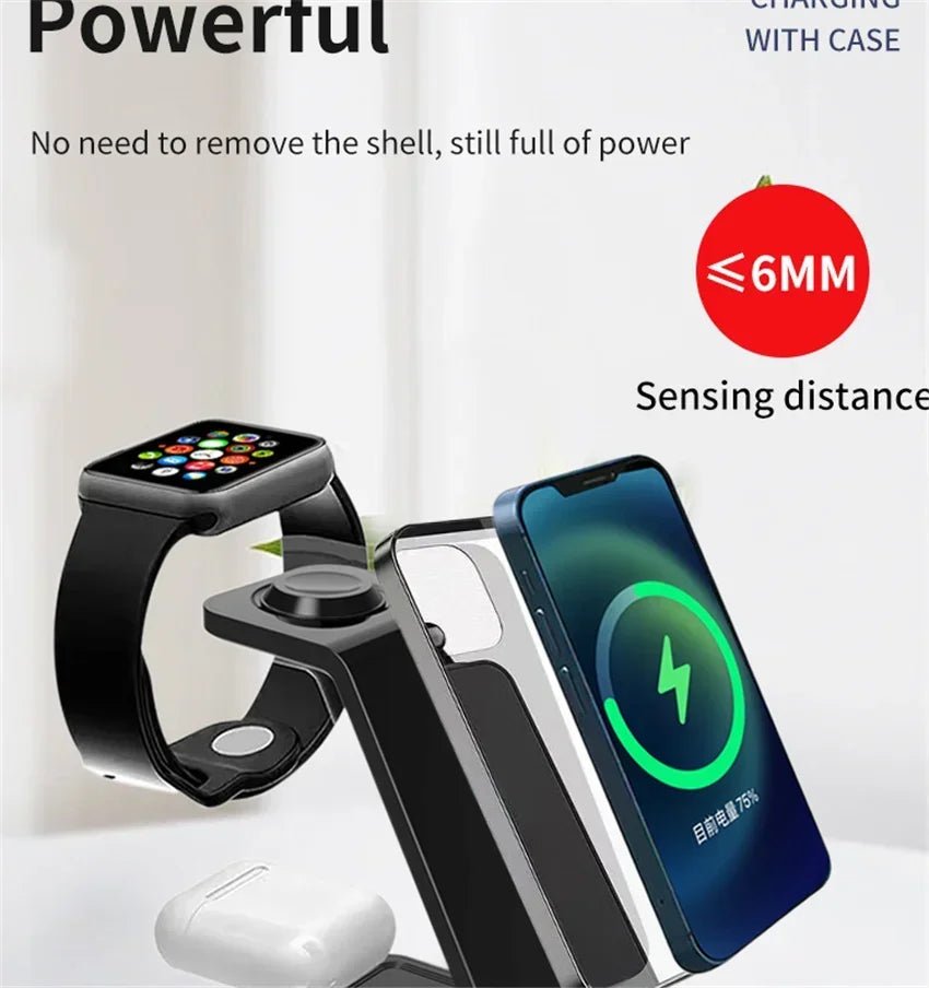30W 3 In 1 Wireless Charger Stand Dock For iPhone 15 14 13 12 11 XS Apple Watch 8 7 AirPods Induction Fast Charging Station - Reinvent Yourself