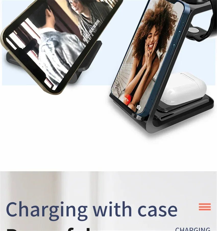 30W 3 In 1 Wireless Charger Stand Dock For iPhone 15 14 13 12 11 XS Apple Watch 8 7 AirPods Induction Fast Charging Station - Reinvent Yourself