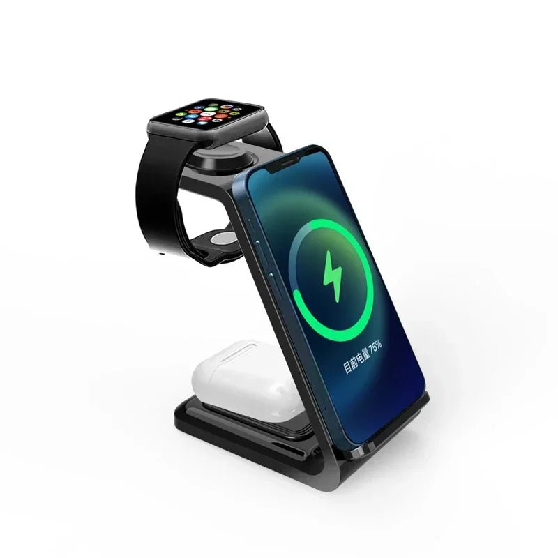 30W 3 In 1 Wireless Charger Stand Dock For iPhone 15 14 13 12 11 XS Apple Watch 8 7 AirPods Induction Fast Charging Station - Reinvent Yourself