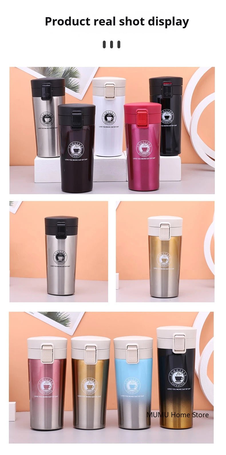 380ML 510ML Stainless Steel Thermal Mug Vacuum Flask Leak Proof Portable - Reinvent Yourself