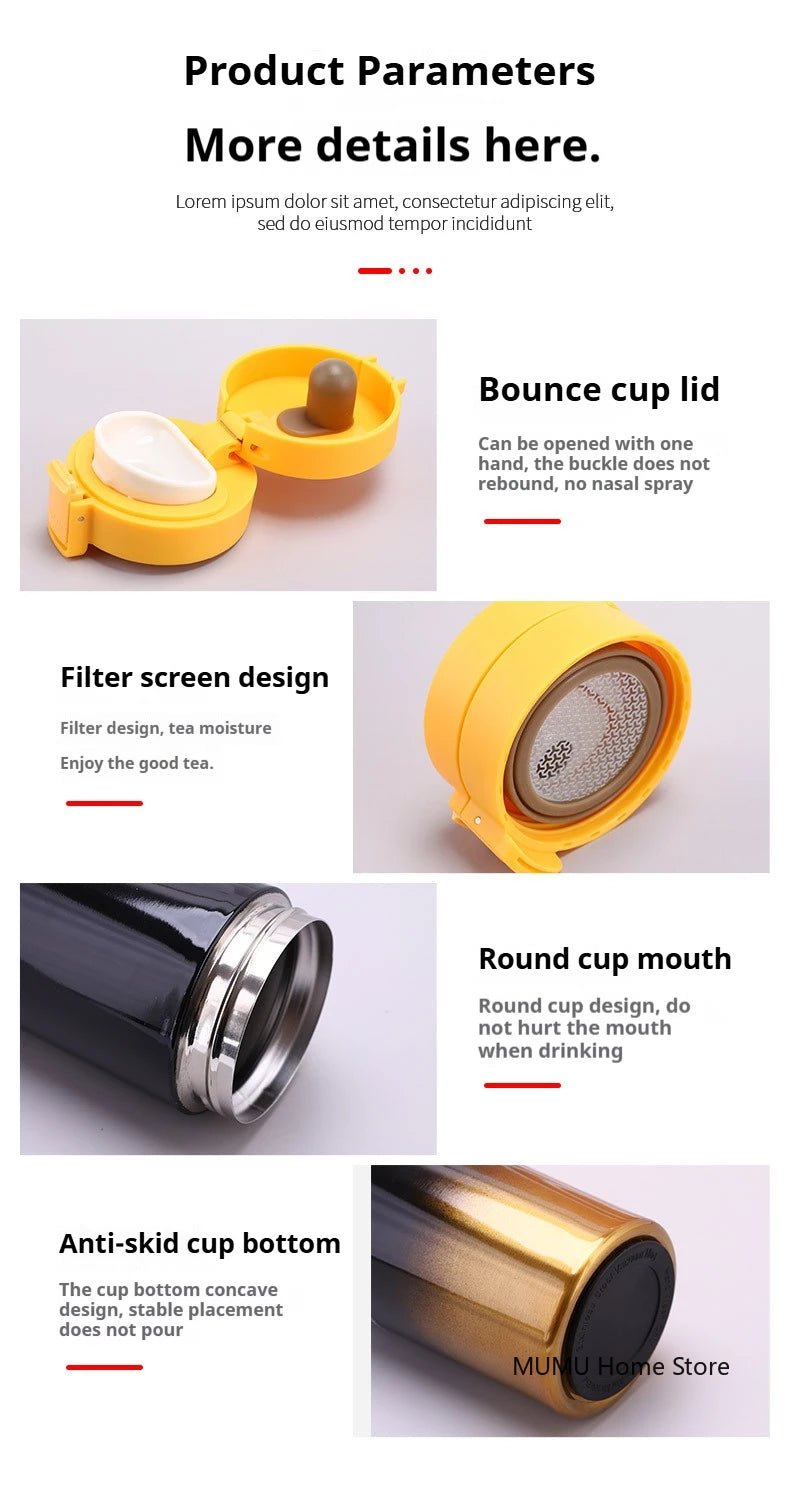 380ML 510ML Stainless Steel Thermal Mug Vacuum Flask Leak Proof Portable - Reinvent Yourself