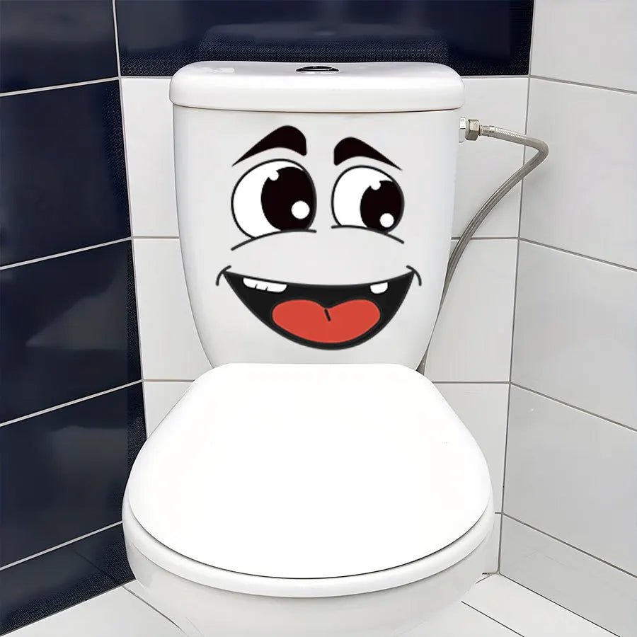 4 sheets/Set Cartoon Face Stickers,Self-Adhesive, Plastic Surface Compatible,Home Decoration Suitable for Trash Can, oilet Decor - Reinvent Yourself