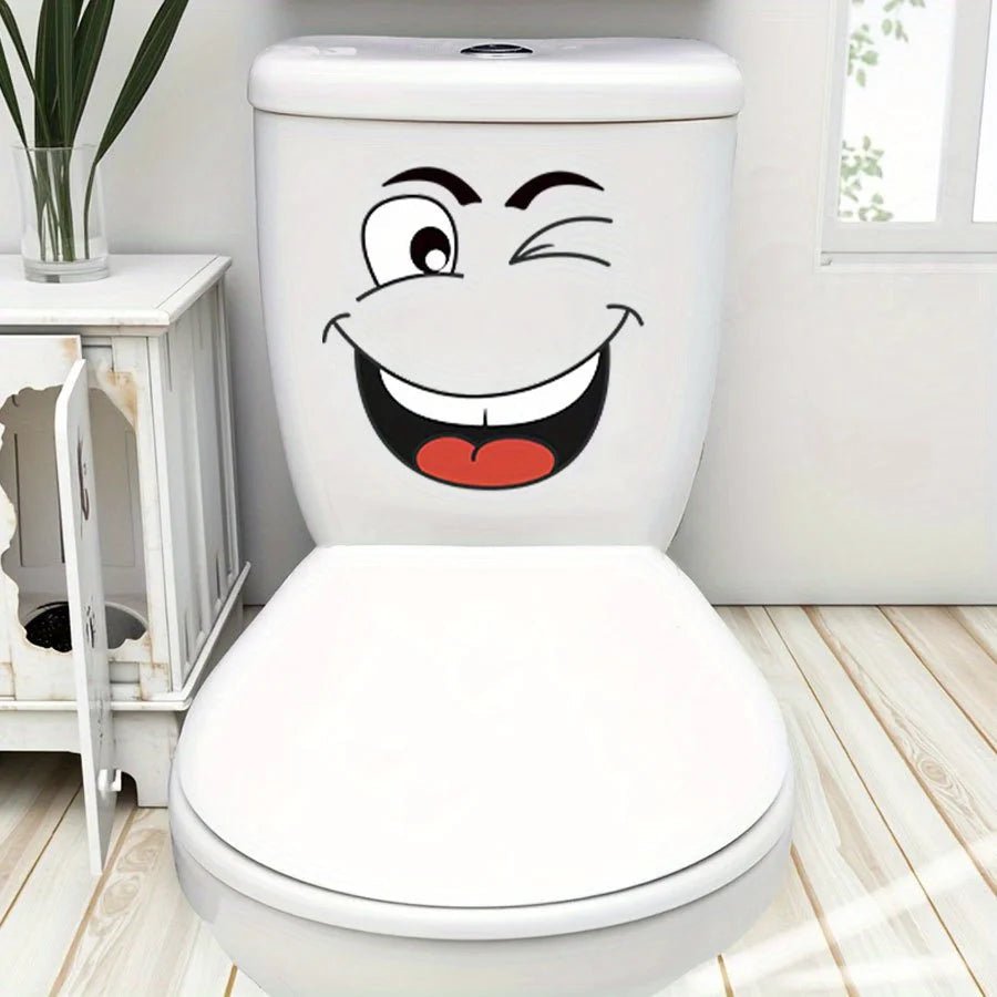 4 sheets/Set Cartoon Face Stickers,Self-Adhesive, Plastic Surface Compatible,Home Decoration Suitable for Trash Can, oilet Decor - Reinvent Yourself