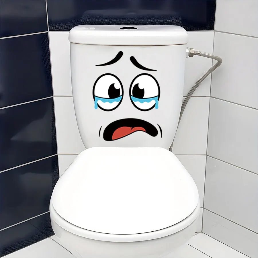 4 sheets/Set Cartoon Face Stickers,Self-Adhesive, Plastic Surface Compatible,Home Decoration Suitable for Trash Can, oilet Decor - Reinvent Yourself