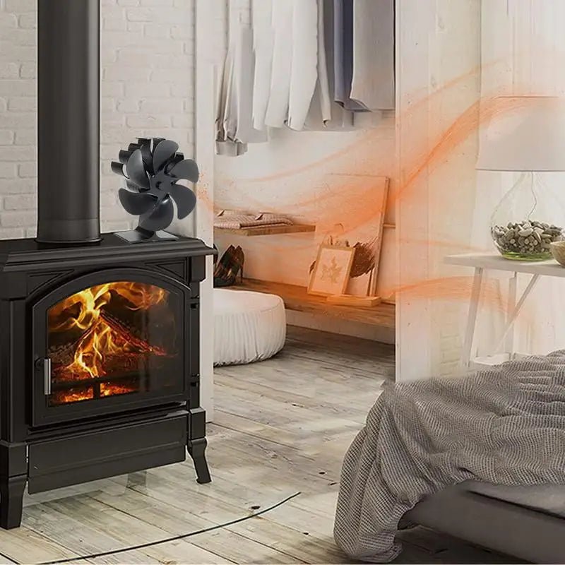 4/5/6 Blades Heat Powered Stove Fan Log Wood Burner Eco-fan Quiet Fireplace Fan Winter Warm Home Heater Efficient Heat Distribu - Reinvent Yourself
