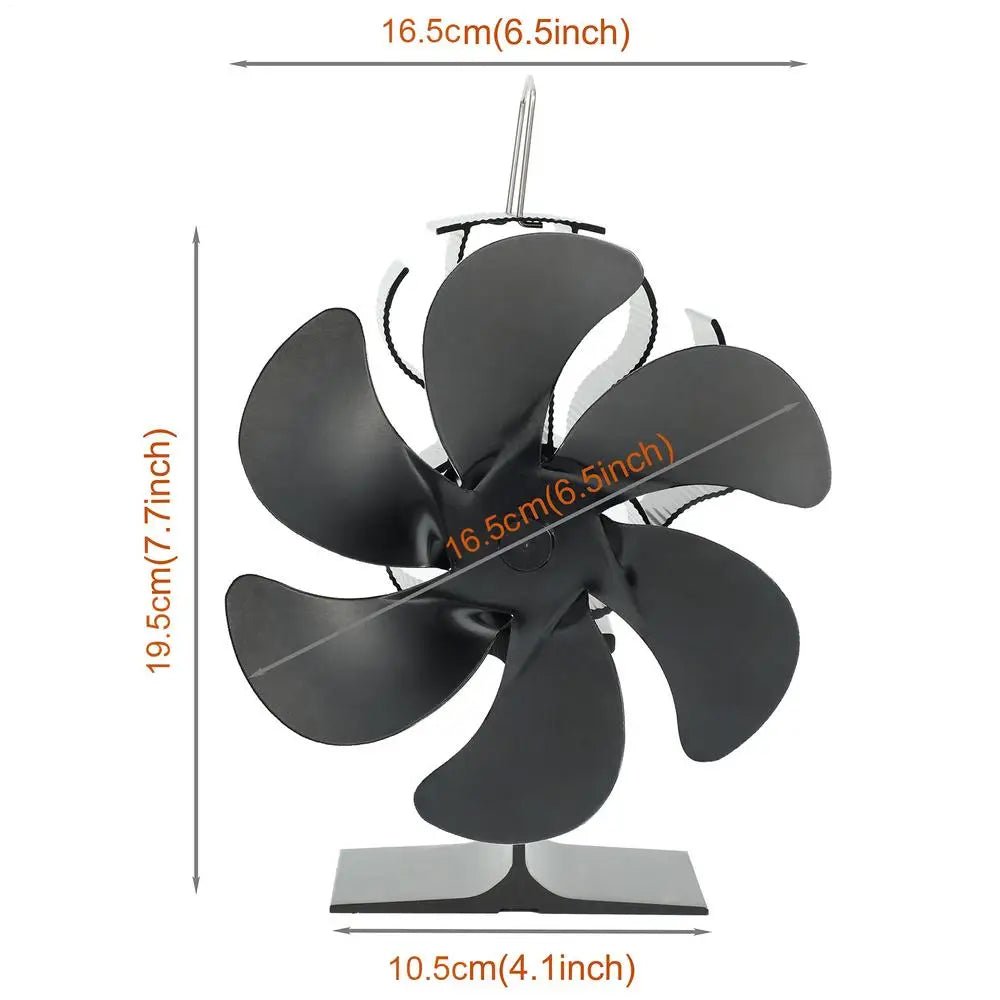 4/5/6 Blades Heat Powered Stove Fan Log Wood Burner Eco-fan Quiet Fireplace Fan Winter Warm Home Heater Efficient Heat Distribu - Reinvent Yourself