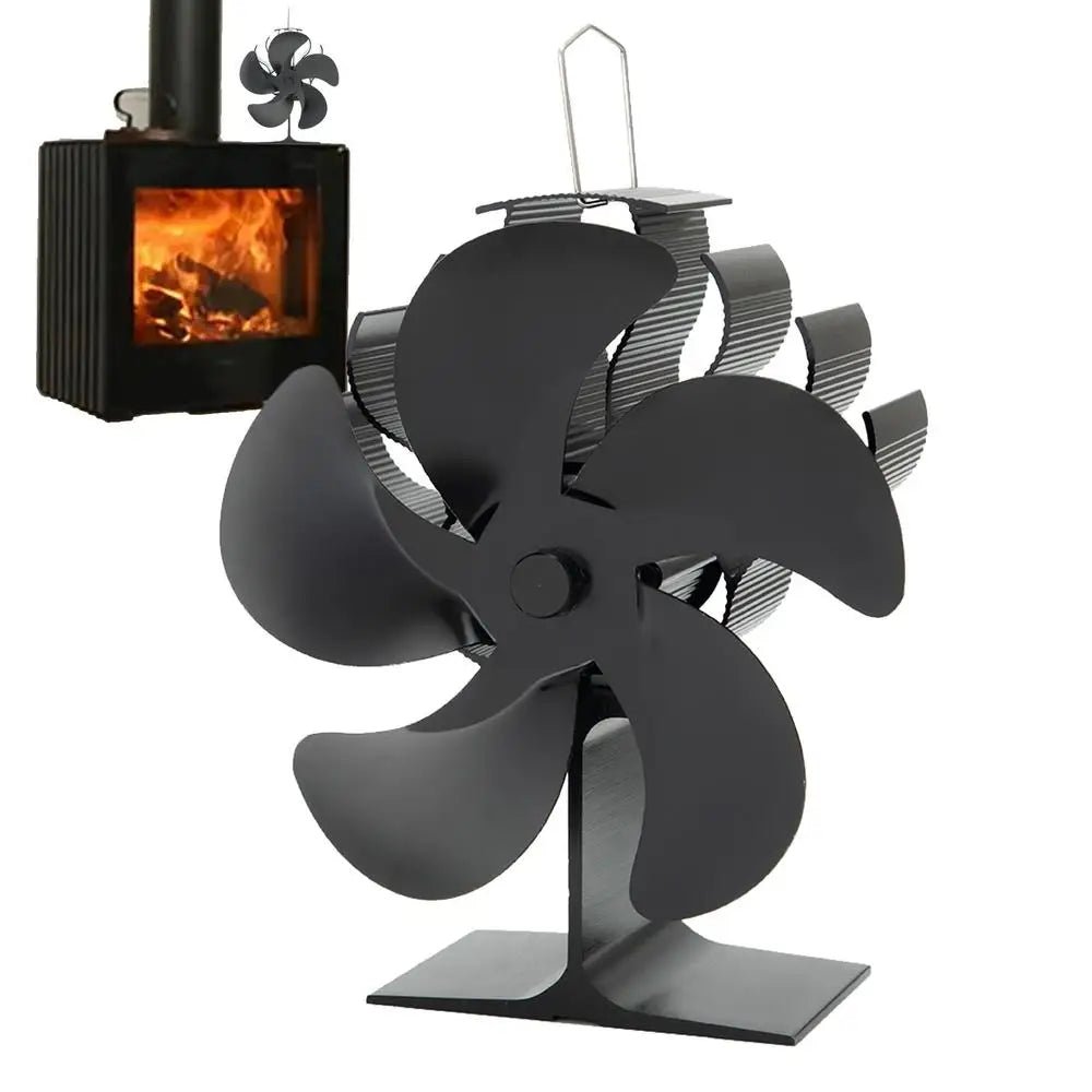 4/5/6 Blades Heat Powered Stove Fan Log Wood Burner Eco-fan Quiet Fireplace Fan Winter Warm Home Heater Efficient Heat Distribu - Reinvent Yourself