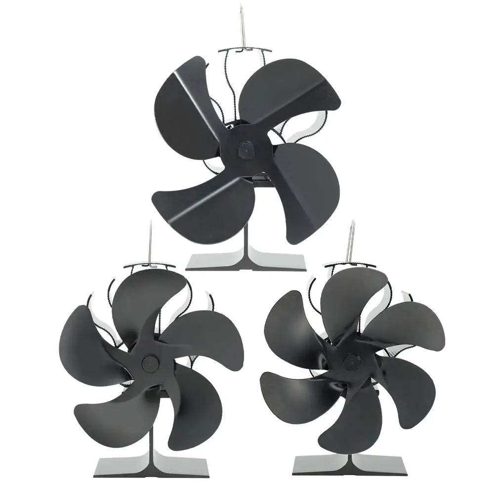 4/5/6 Blades Heat Powered Stove Fan Log Wood Burner Eco-fan Quiet Fireplace Fan Winter Warm Home Heater Efficient Heat Distribu - Reinvent Yourself