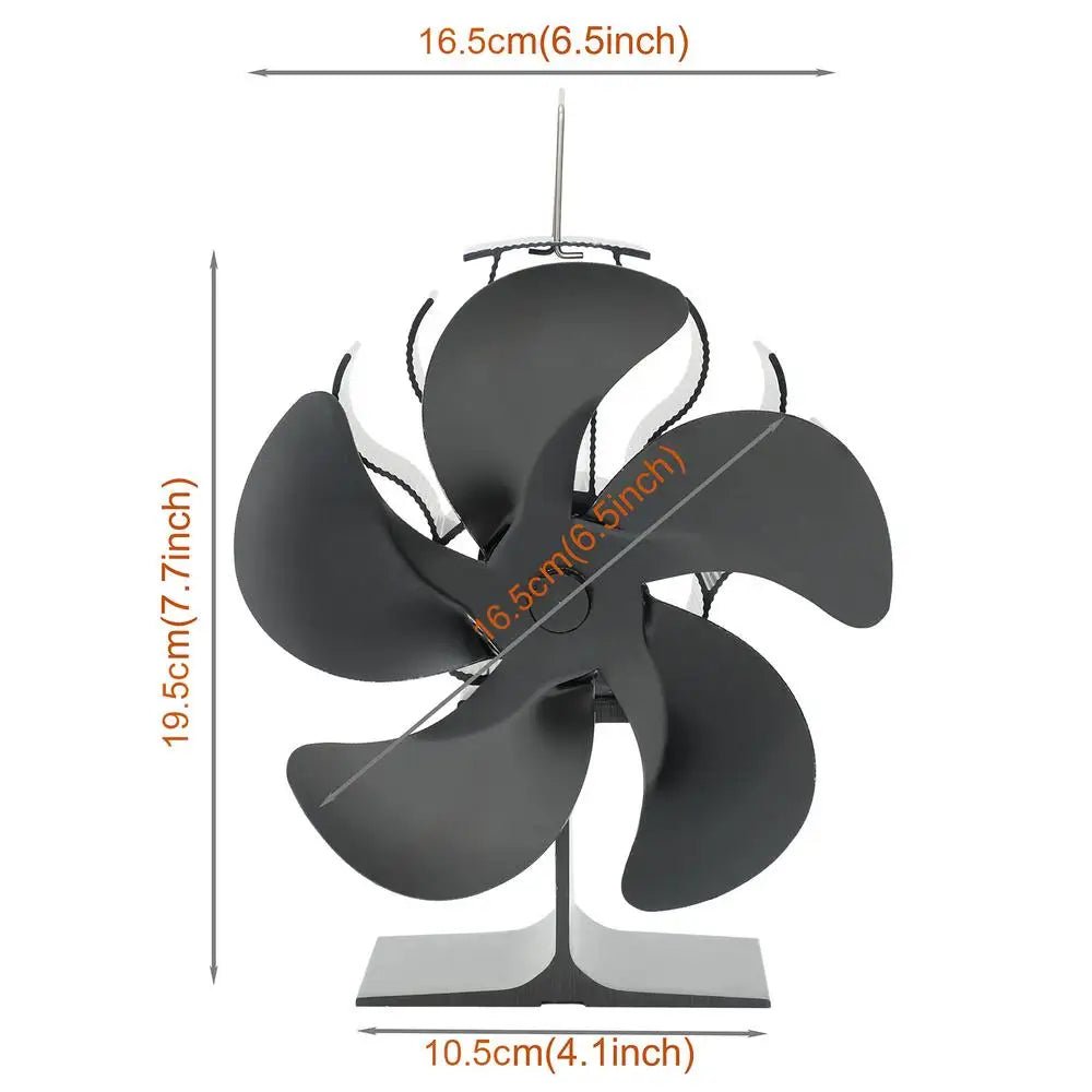 4/5/6 Blades Heat Powered Stove Fan Log Wood Burner Eco-fan Quiet Fireplace Fan Winter Warm Home Heater Efficient Heat Distribu - Reinvent Yourself