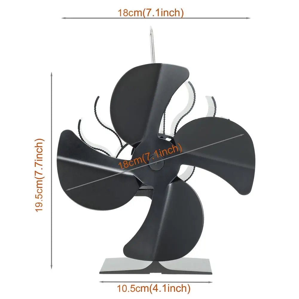 4/5/6 Blades Heat Powered Stove Fan Log Wood Burner Eco-fan Quiet Fireplace Fan Winter Warm Home Heater Efficient Heat Distribu - Reinvent Yourself