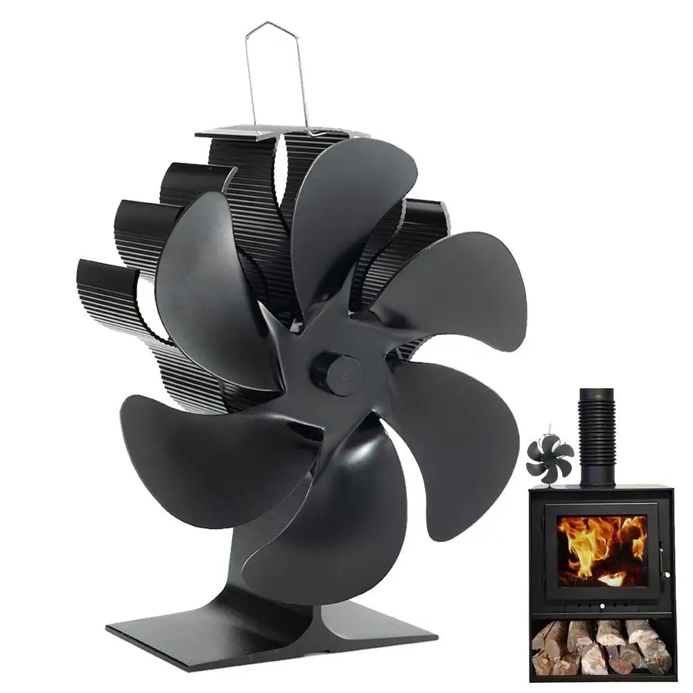 4/5/6 Blades Heat Powered Stove Fan Log Wood Burner Eco-fan Quiet Fireplace Fan Winter Warm Home Heater Efficient Heat Distribu - Reinvent Yourself
