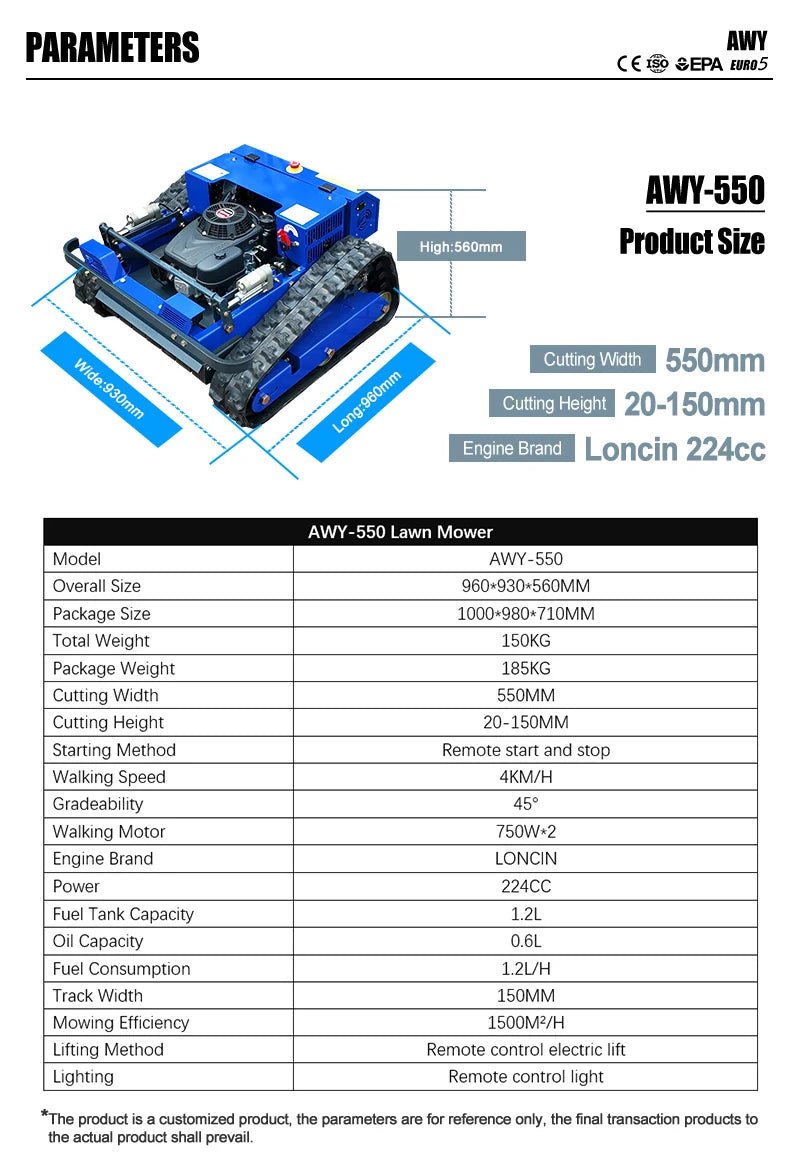 550mm Self-Propelled Remote-Controlled Lawn Mower for Small Household Gardens Outdoor Maintenance Robot - Reinvent Yourself