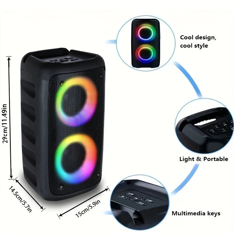 6000W Portable Speaker, Wireless Stereo, TWS, Color Lights, USB/TF Card, for Outdoor, Camping, Backyard Party, Bluetooth Speaker - Reinvent Yourself