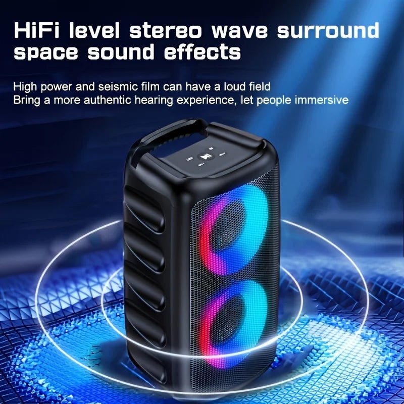6000W Portable Speaker, Wireless Stereo, TWS, Color Lights, USB/TF Card, for Outdoor, Camping, Backyard Party, Bluetooth Speaker - Reinvent Yourself