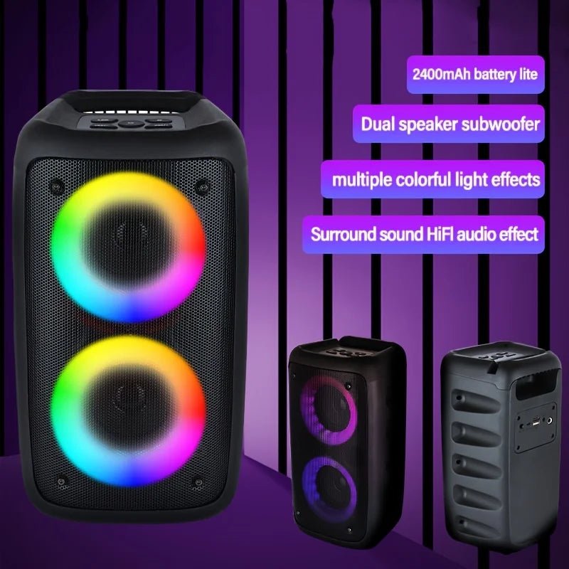 6000W Portable Speaker, Wireless Stereo, TWS, Color Lights, USB/TF Card, for Outdoor, Camping, Backyard Party, Bluetooth Speaker - Reinvent Yourself