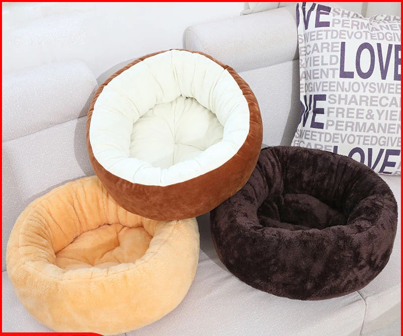 Pet Bed Warming Small Dog House Soft Sofa Donut Cat Bed Warming Indoor Round Pillow Kennel Cuddler Faux Fur Puppy Mat Dog Beds by Reinvent Yourself