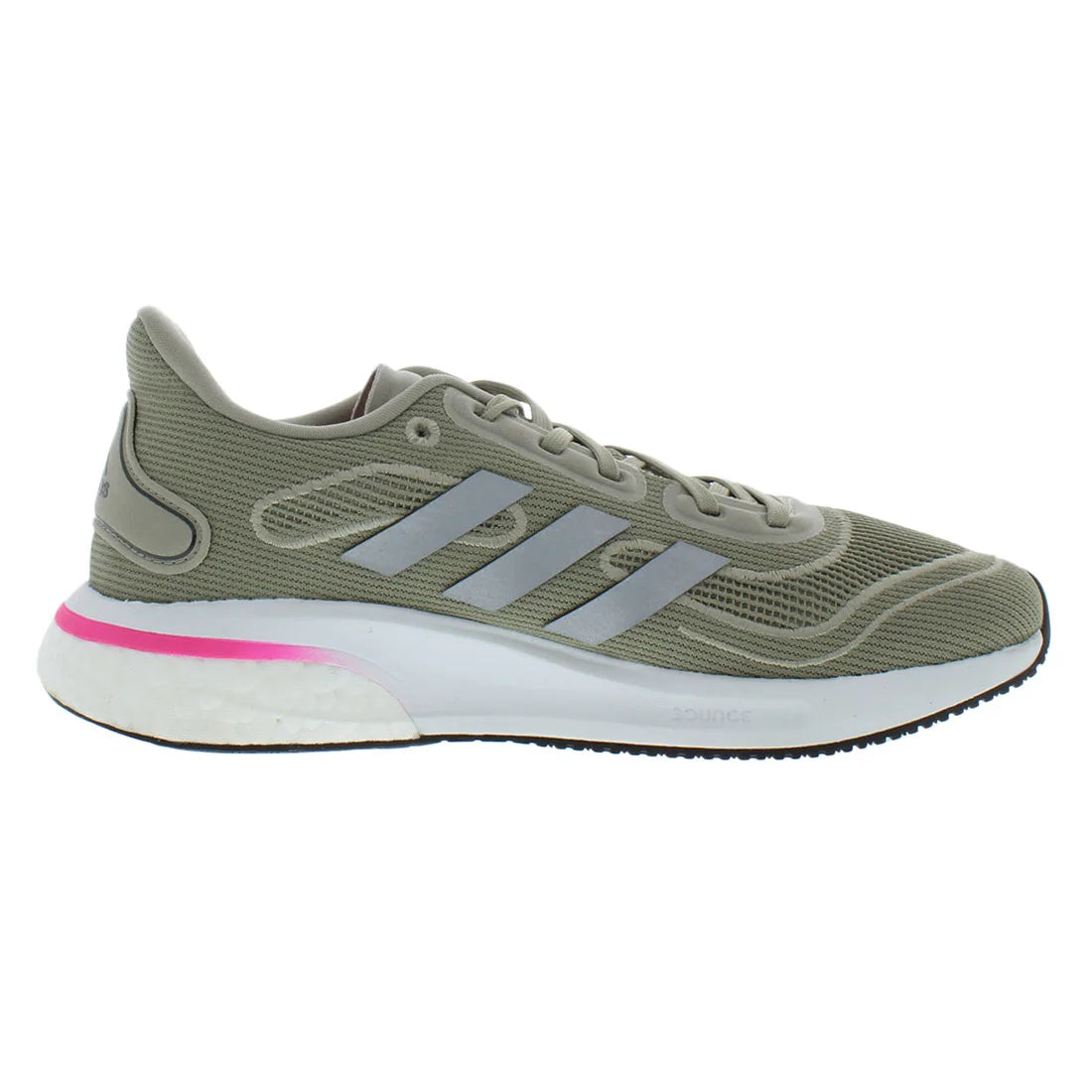 For Supernova Women's Running Shoes Feather Grey/Silver Metallic/Shock Pink Color | 100% Authentic Made Vietnam Model by Reinvent Yourself