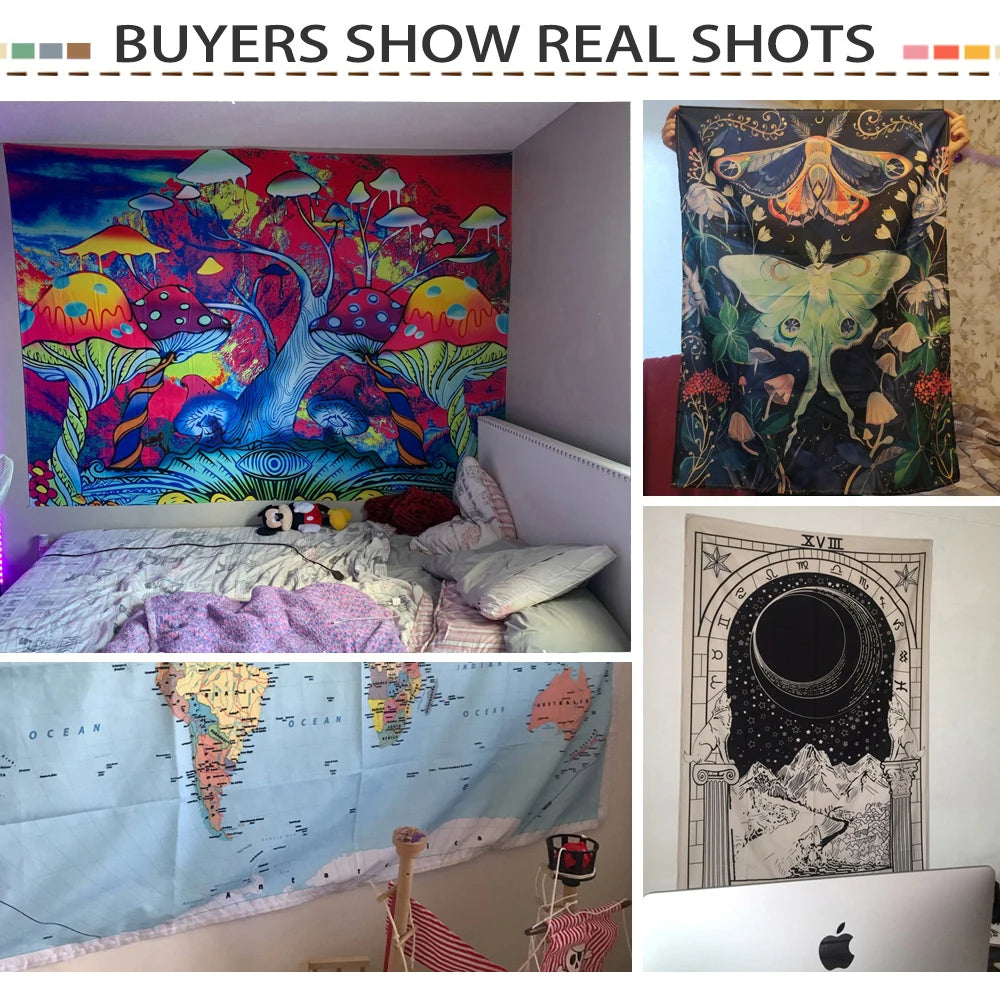 3D Window Scenery Tapestry Wall Hanging Hippie Tapiz Art Boho Natural Simple Bedroom Dorm Home Decor by Reinvent Yourself