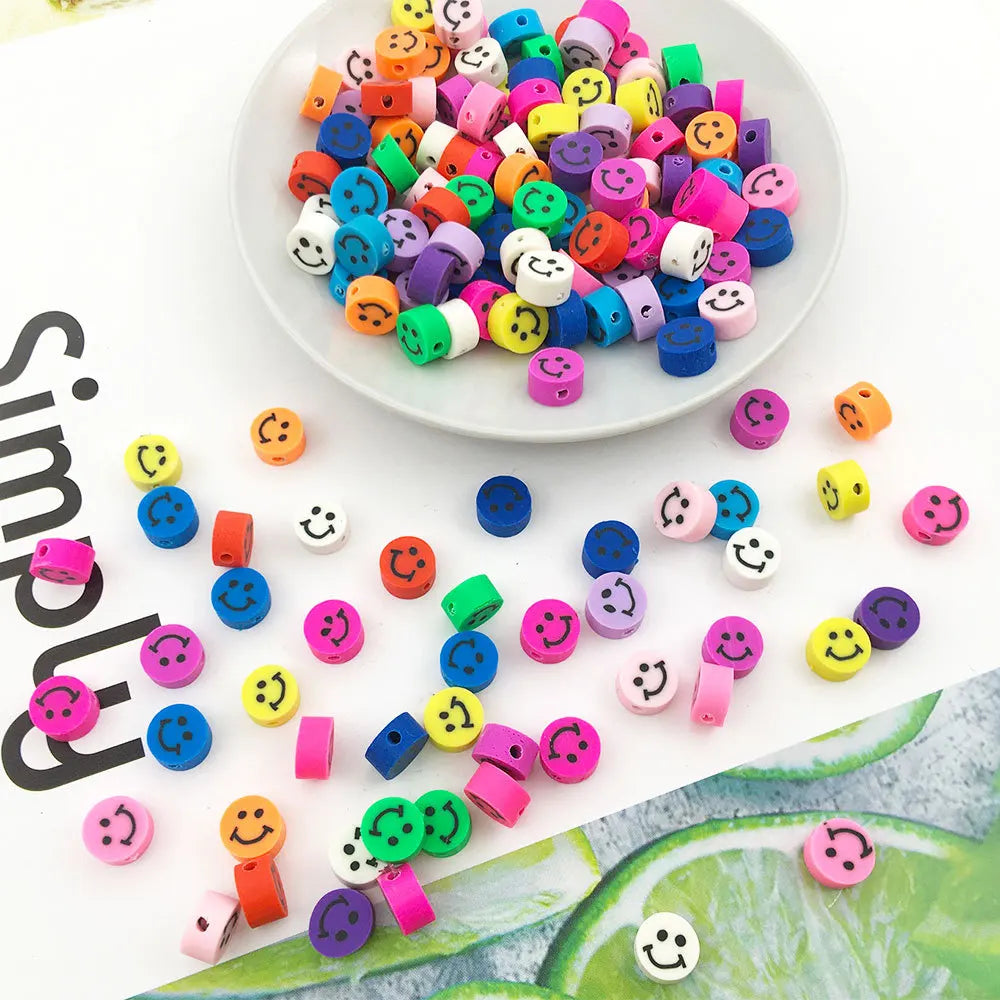 100/1000Pcs Flower Polymer Clay Beads Pattern Round Polymer Clay Beads for Jewelry Making Findings, Bracelet Accessories by Reinvent Yourself