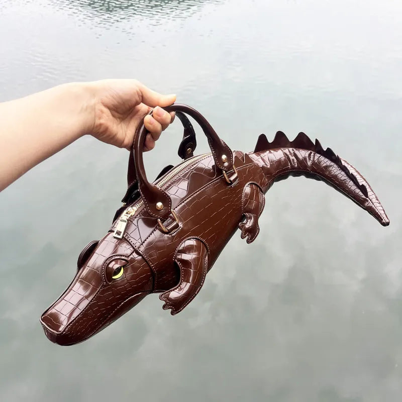 2025 Luxury Designer Unique and Creative 3D Crocodile-shaped Women's Handbags Lady Funny Handmade Tote Bag Trendy Crossbody Bag by Reinvent Yourself