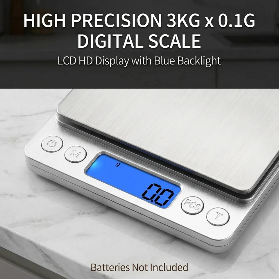 3KG High-Precision Electronic Kitchen Scale Gram Scale for Baking And Household Use Small Traditional Style Weighing Device by Reinvent Yourself